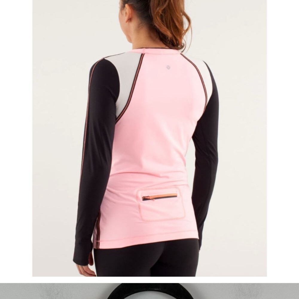 Lululemon | Women's Pink (coral) and Black Long Sleeve Top - Picture 2 of 8
